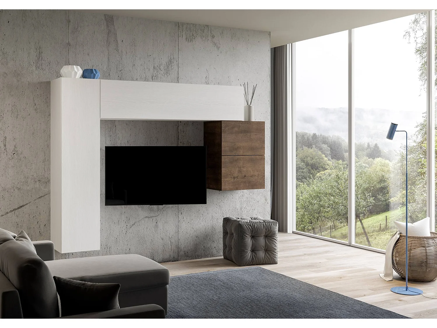 Composition murale salon A25 L.204 H.173.6 P.39.2