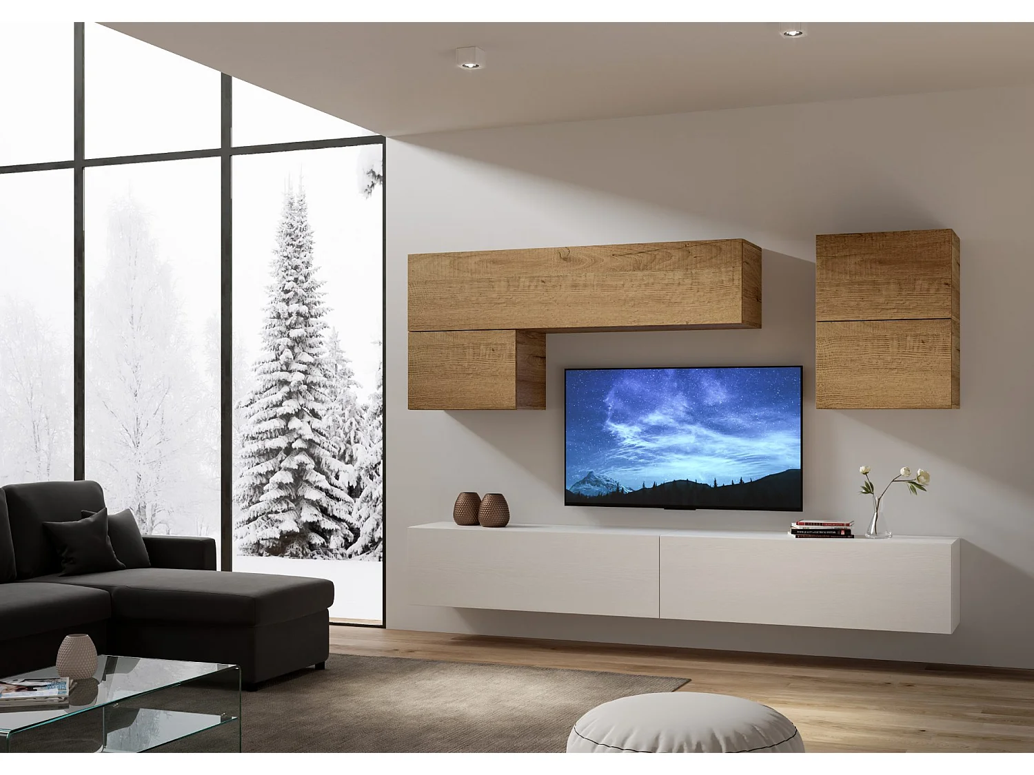 Composition murale salon H12 L.268 P.39.2