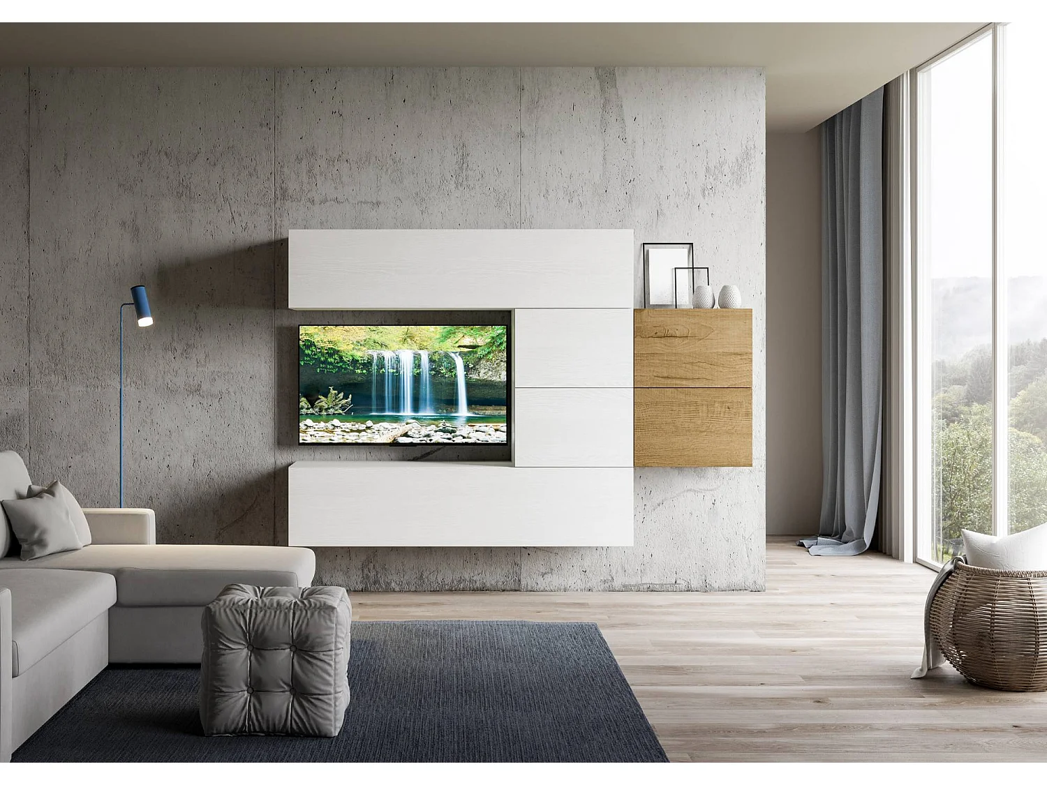 Composition murale salon A24 L.234 H.160 P.39.2