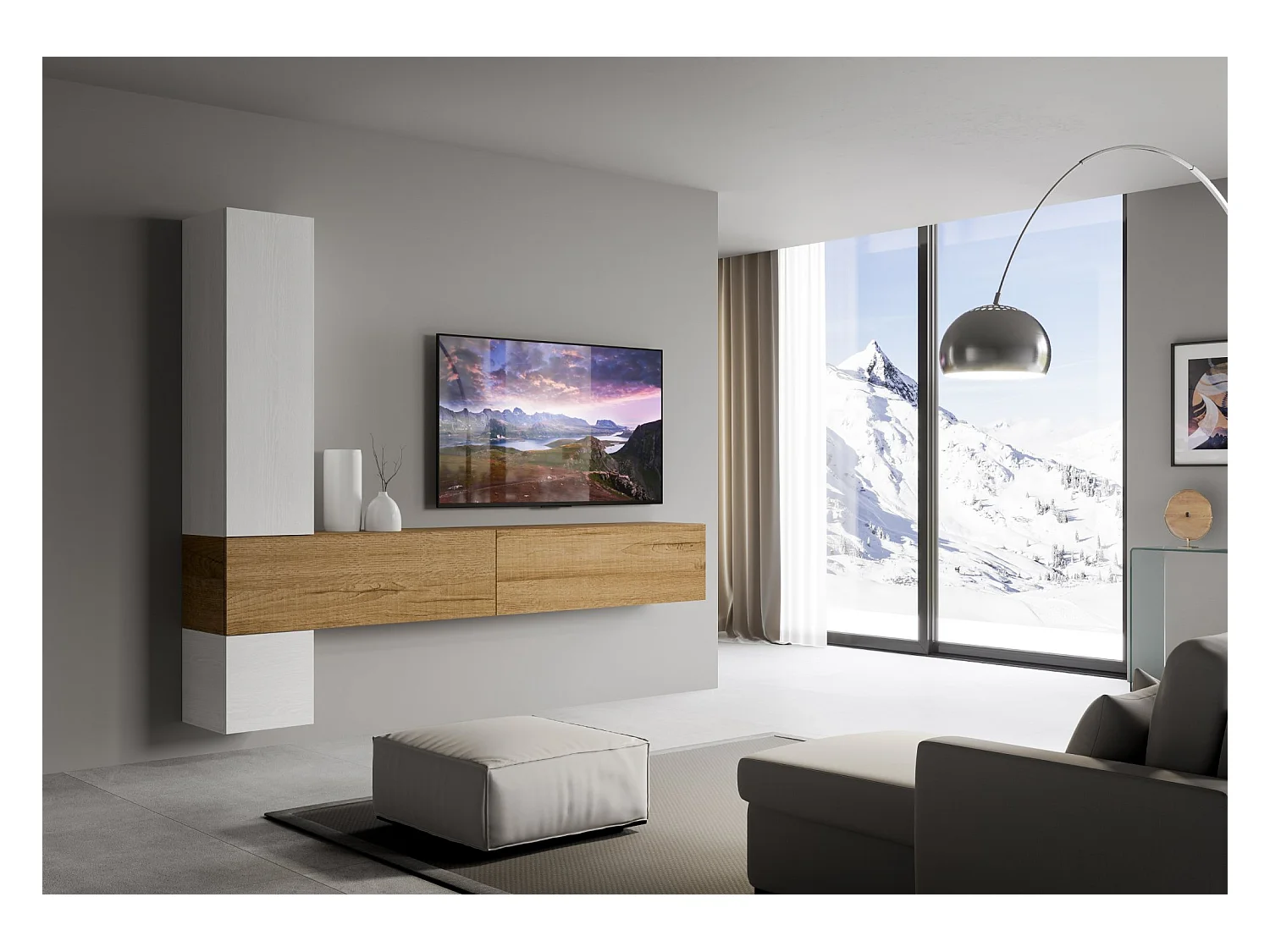 Wohnzimmerwandkomposition A113 L.268 H.214 T.39,2