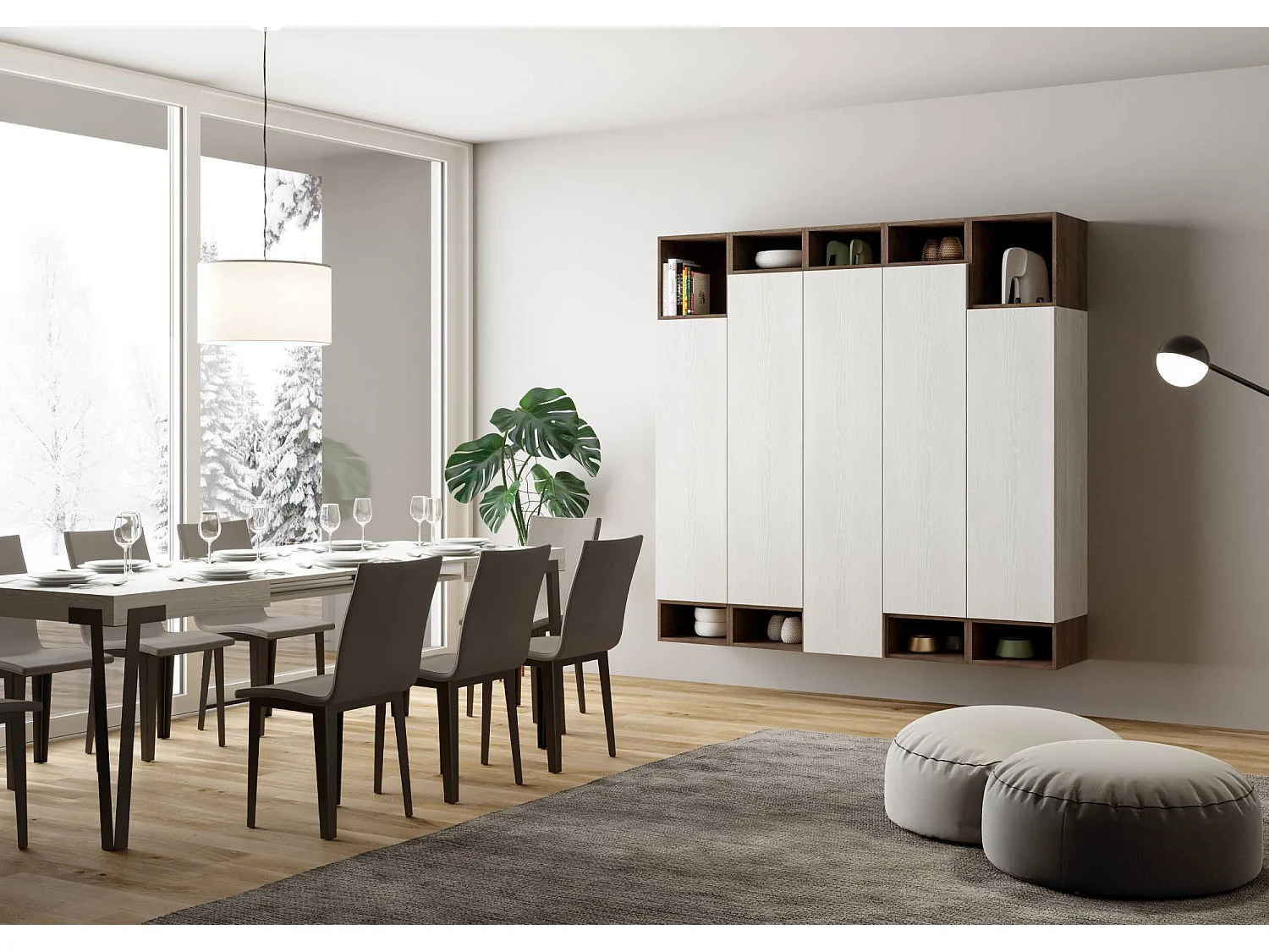 Composition murale salon A35 L.200 H.194