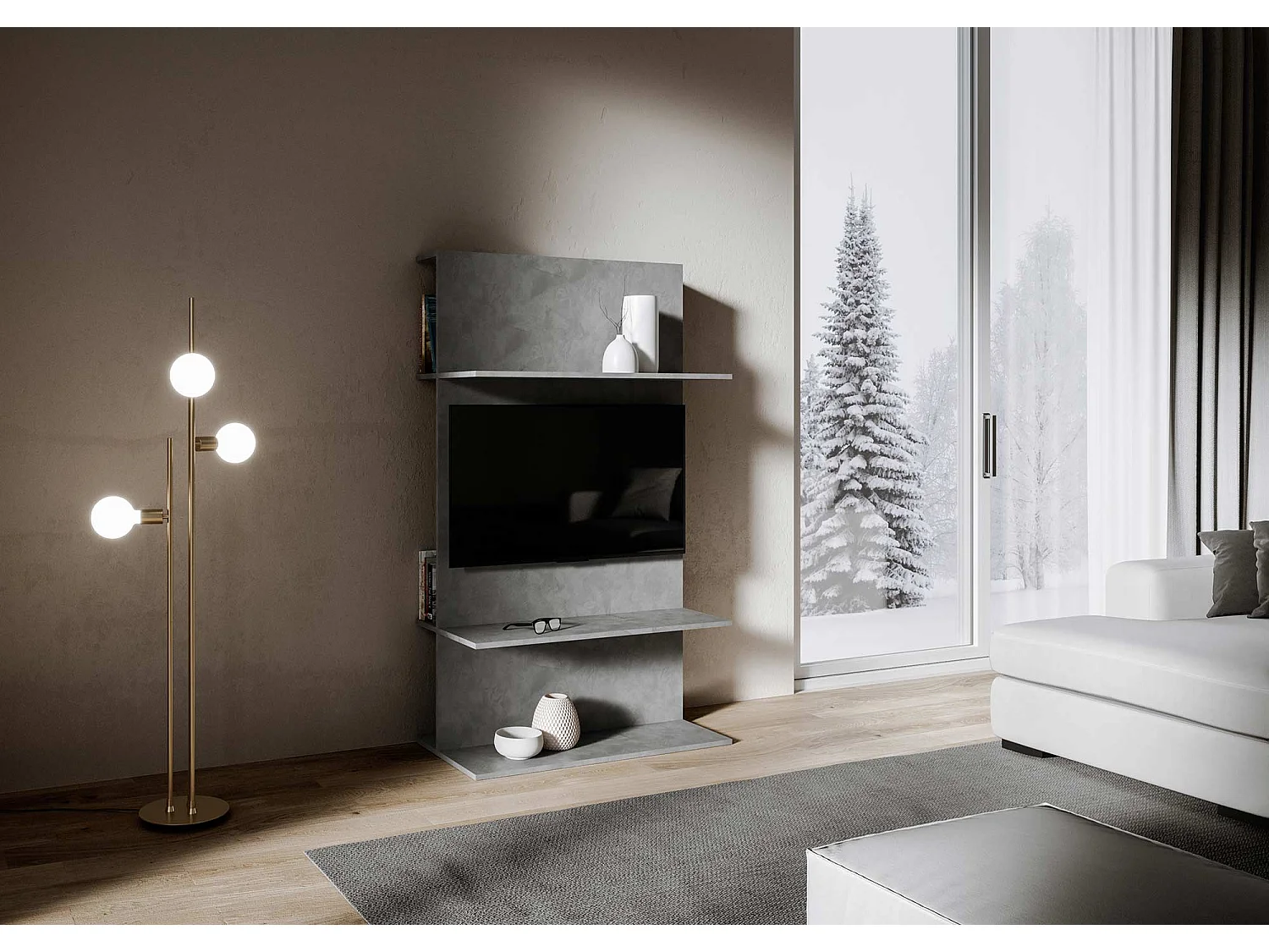 Stojak pod telewizor Łopatka antracytowa Loki