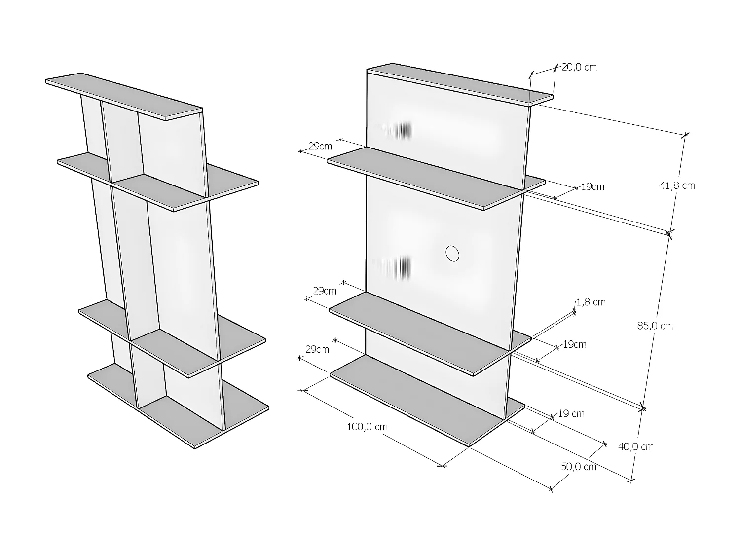 Stojak pod telewizor Łopatka antracytowa Loki