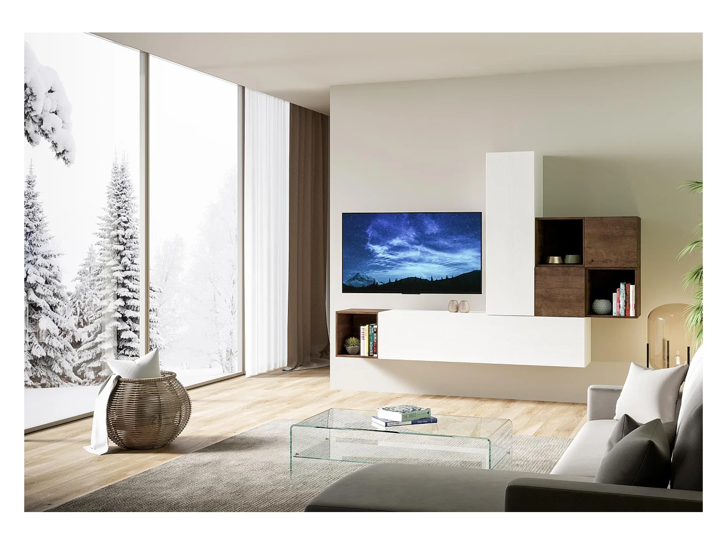 Wohnzimmerwandkomposition A48 L.254 H.173,6 P.39,2