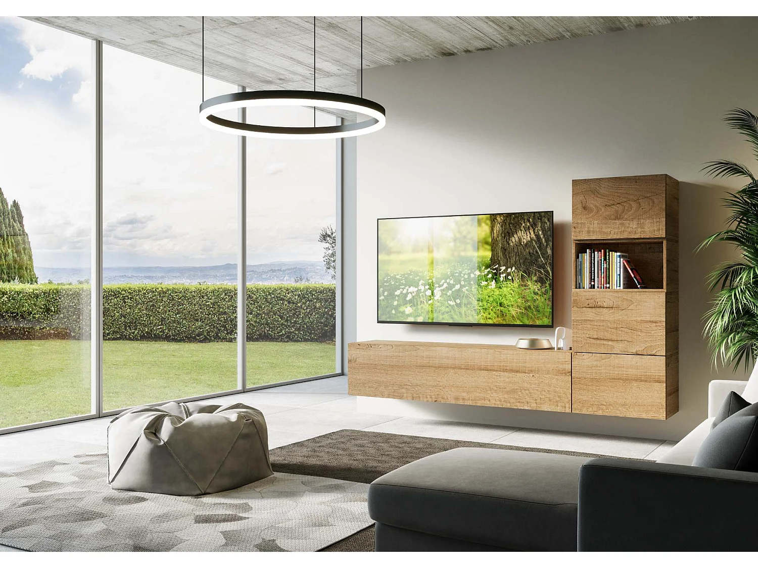 Kompozycja ścienna do salonu A09 szer. 234 wys. 160 gł. 39,2