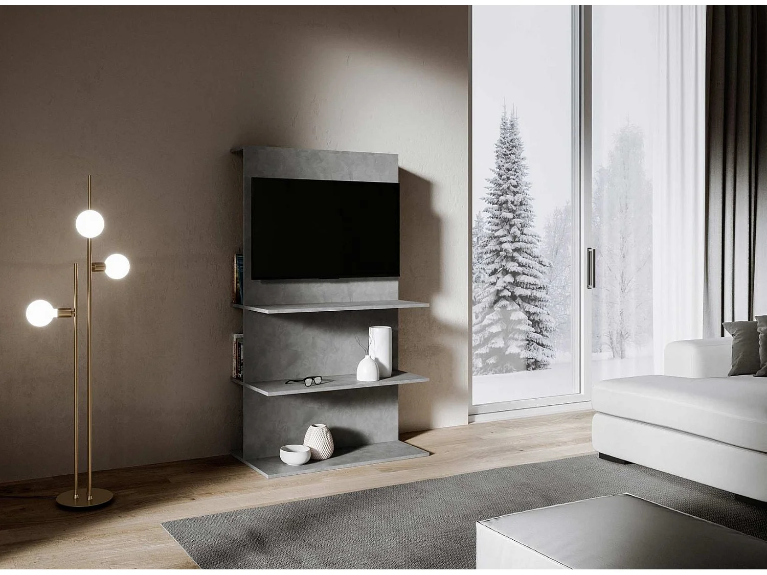 TV-Ständer B Loki anthrazitfarbener Spachtel