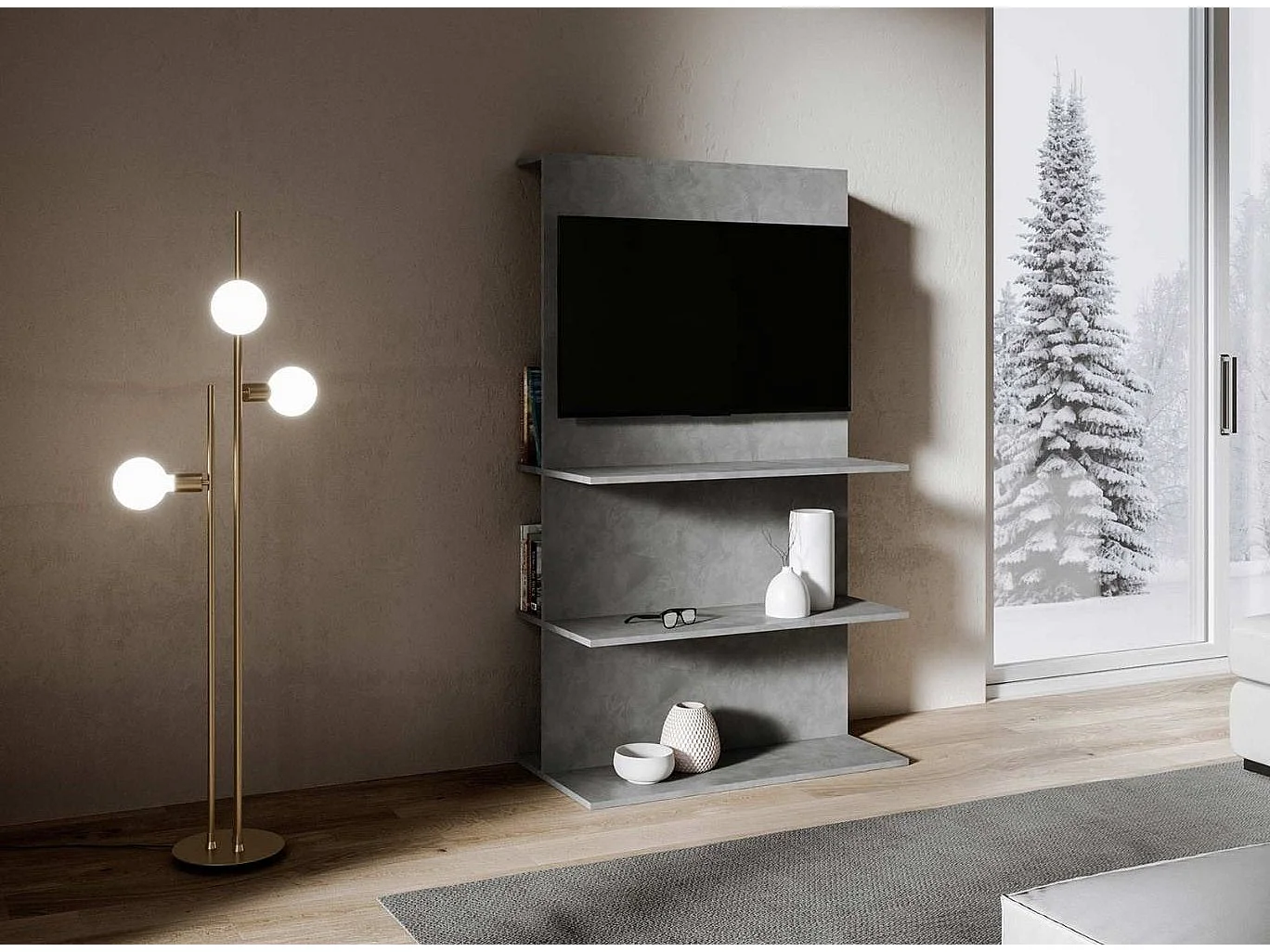 Stojak pod TV B Loki antracyt szpatułka