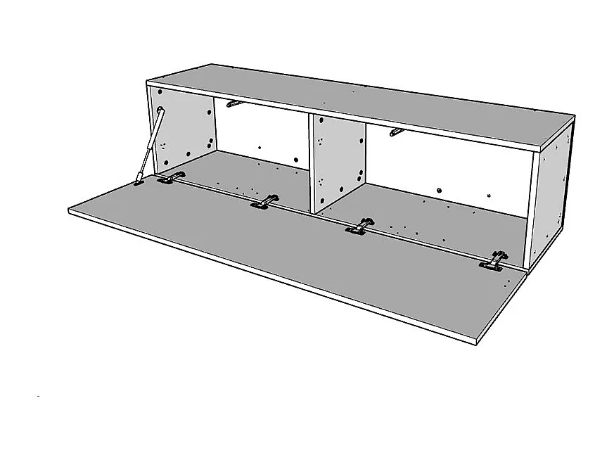 Piètement abattant au sol L.133.6 H.40 P.39.2 avec pieds en Chêne Nature
