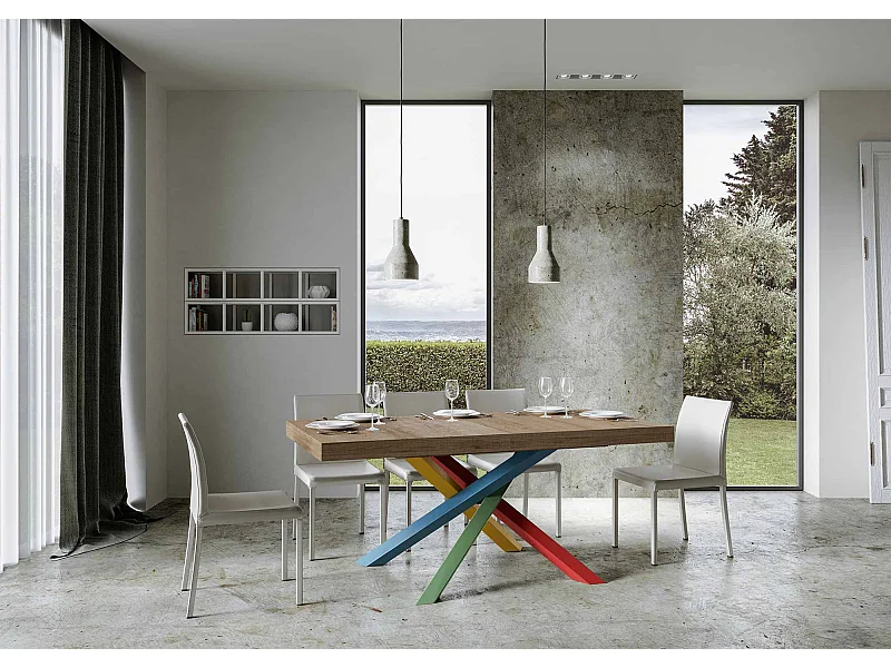 Ausziehtisch 180/284x90 cm Volantis Premium Eiche Natur Tischbeinein 4/B Farbkombination