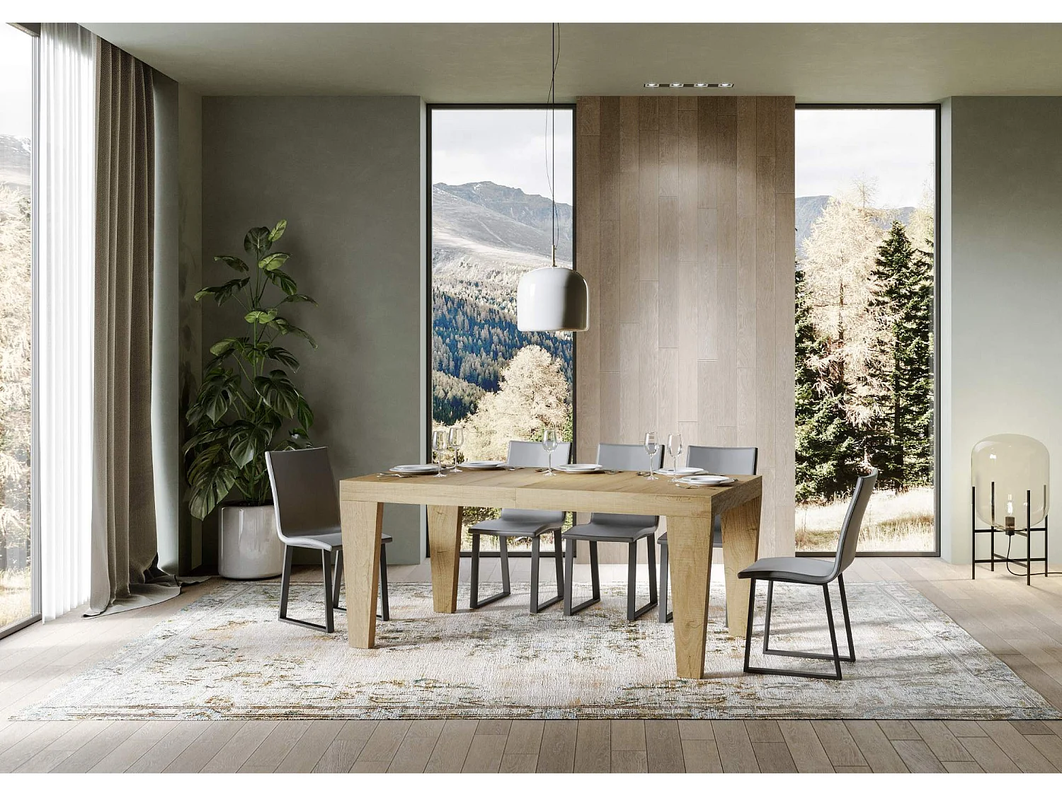 Table extensible 180/284x90 cm Spimbo Premium chêne nature