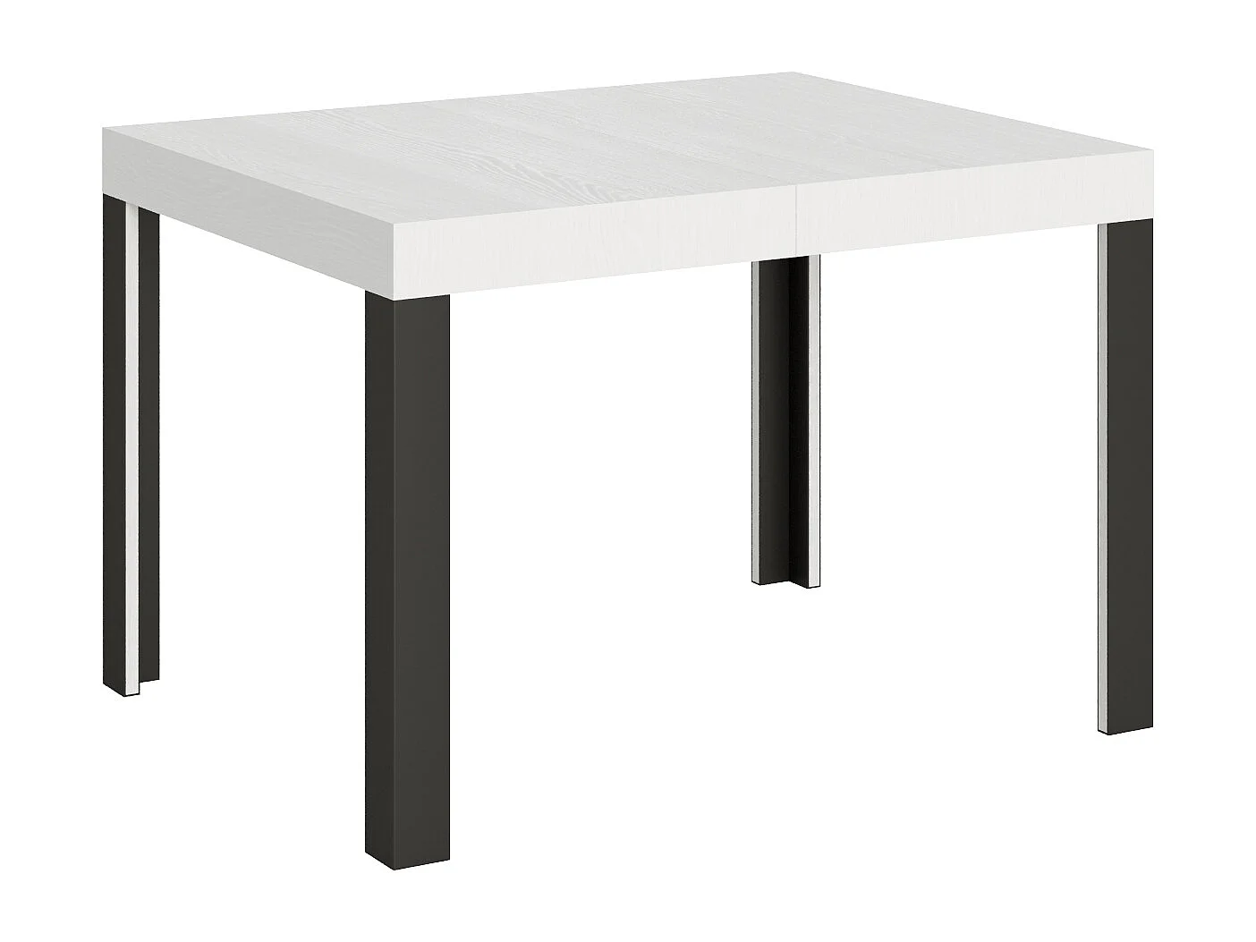 Uitschuifbare tafel 80x120/204 cm Linea eiken wit frame antraciet