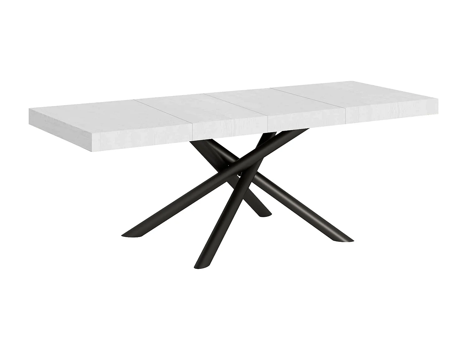Table extensible 90x180/284 cm Famas Premium Frêne Blanc cadre Anthracite