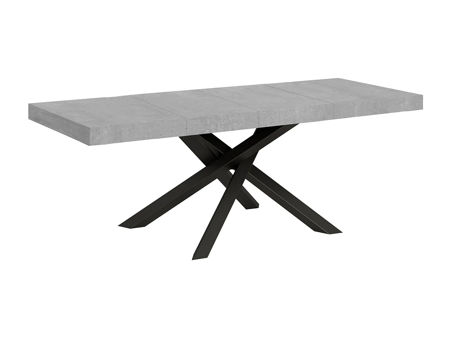 Table extensible 90x180/284 cm Volantis Premium Gris Béton cadre Anthracite
