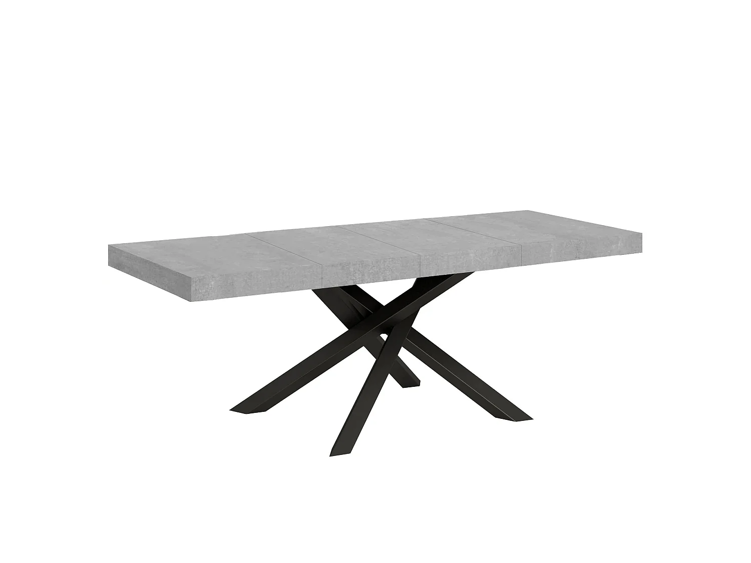 Uitschuifbare tafel 180/284x90 cm Volantis Premium cement met antraciete poten