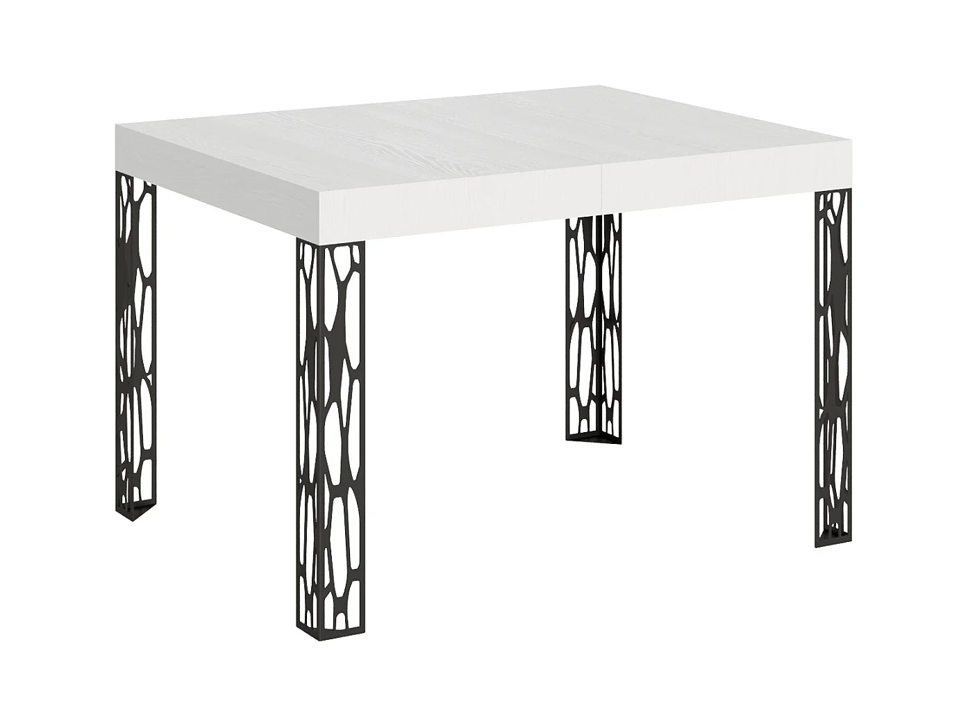Table extensible 70x110/194 cm Ghibli Frêne Blanc cadre Anthracite