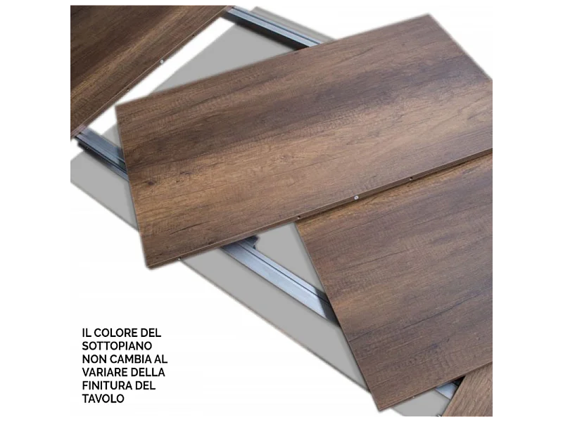 Tavolo allungabile 90x130/234 cm Karamay telaio Oro - Quercia Natura