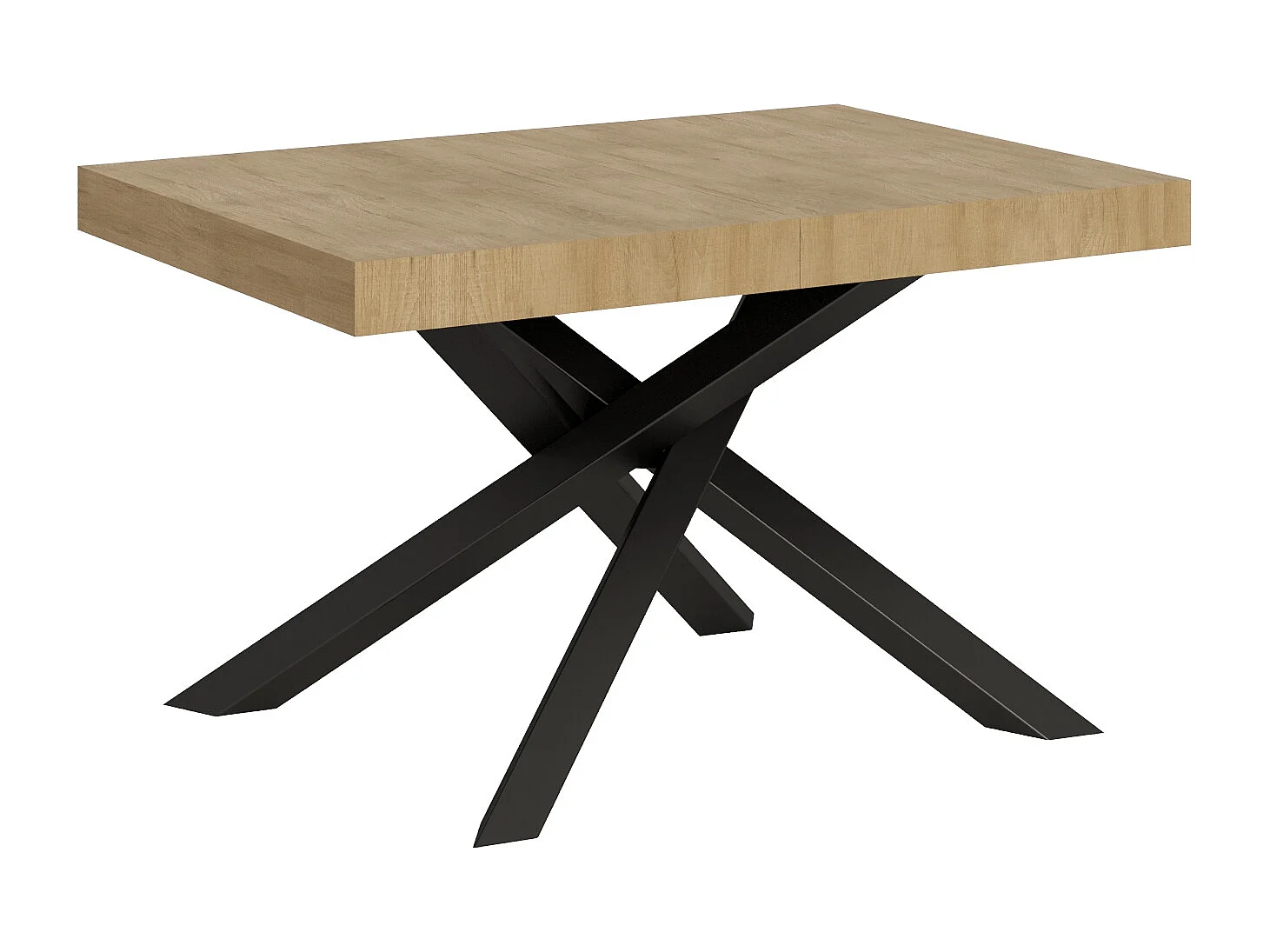 Table extensible 120/224x90 cm Volantis chêne nature pieds anthracite