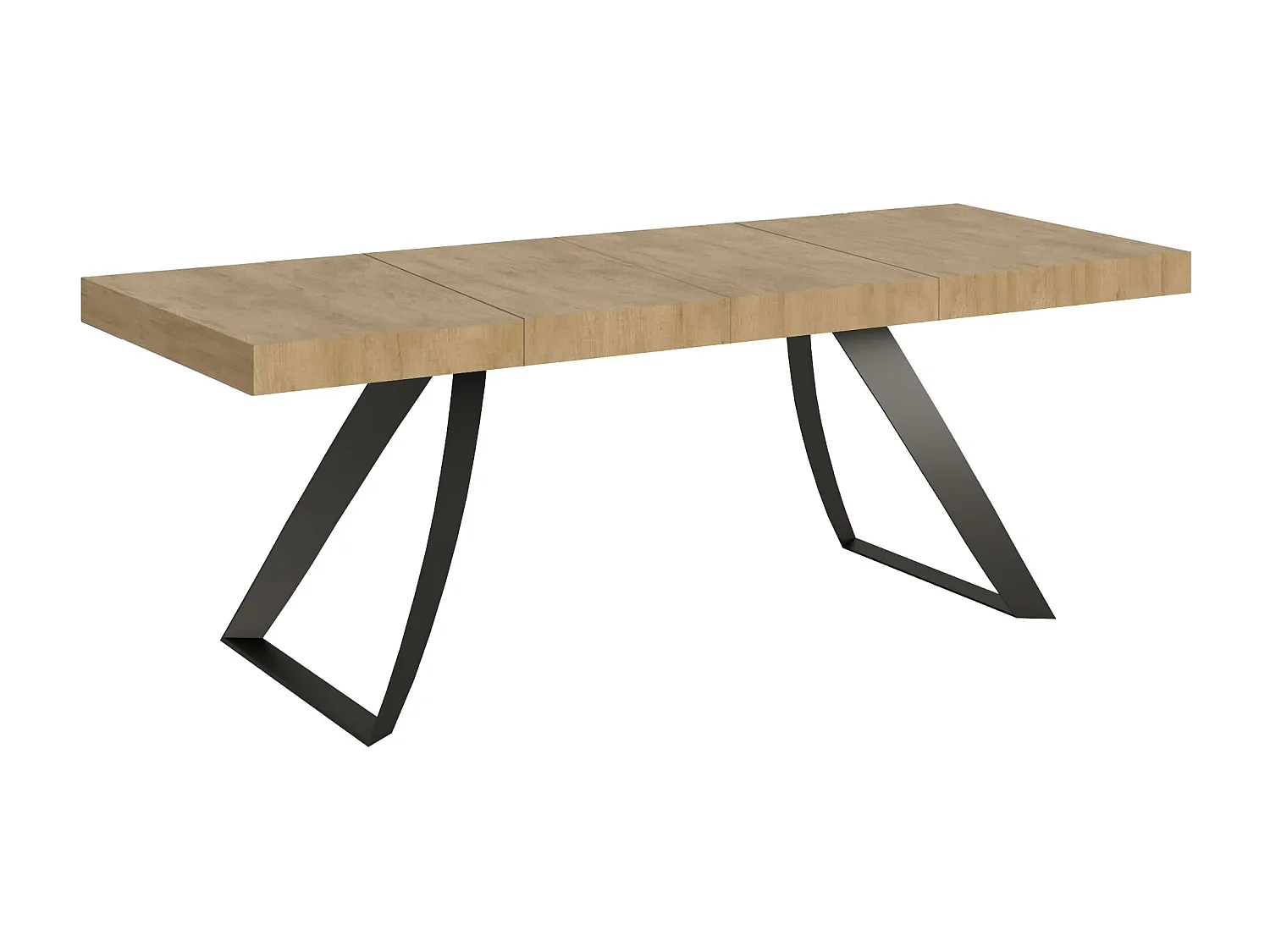 Table extensible 90x160/264 cm Proxy Premium Chêne Nature cadre Anthracite