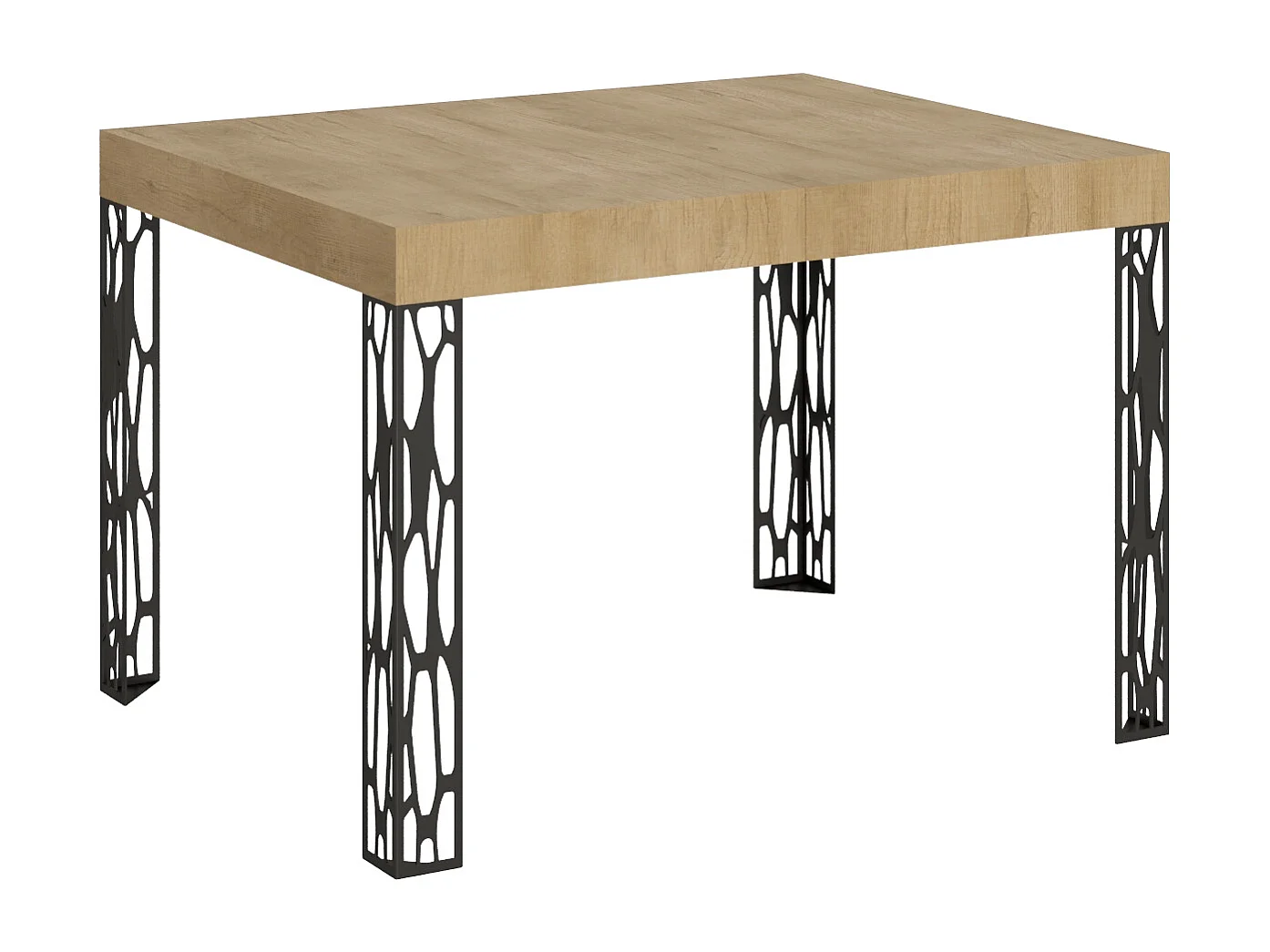 Uitschuifbare tafel 80x120/204 cm Ghibli natuur eiken frame antraciet