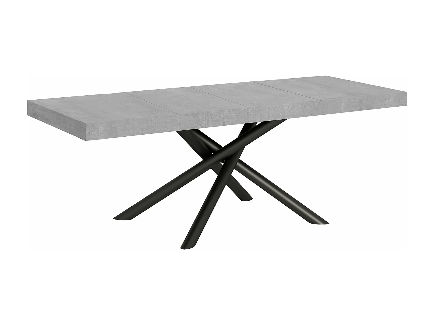 Table extensible 90x180/284 cm Famas Premium Gris Béton cadre Anthracite