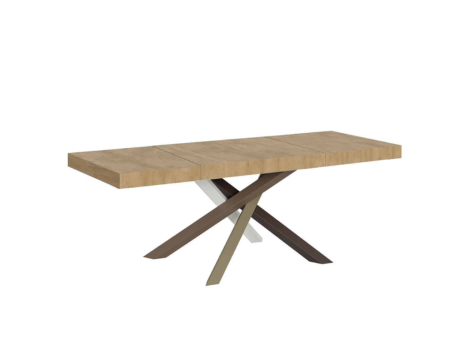 Table extensible 180/284x90 cm Volantis Premium chêne nature pieds multicolore 4/C