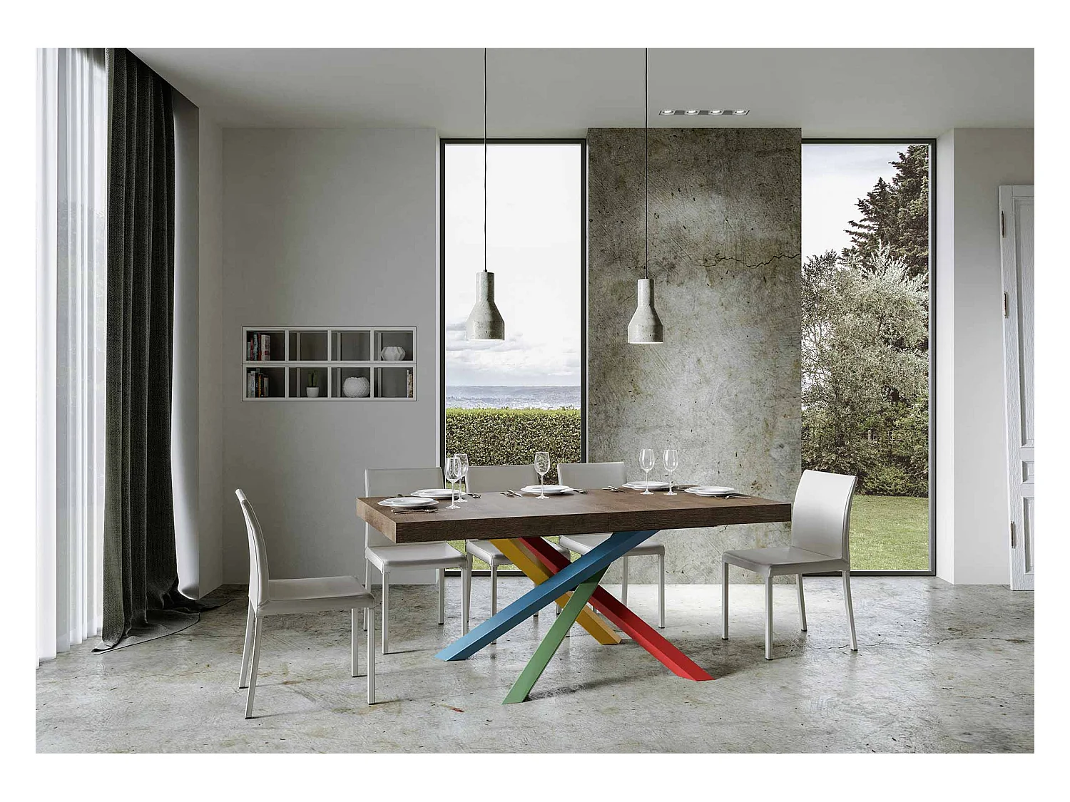 Tavolo allungabile 90x180/284 cm Volantis Premium Noce telaio 4/B