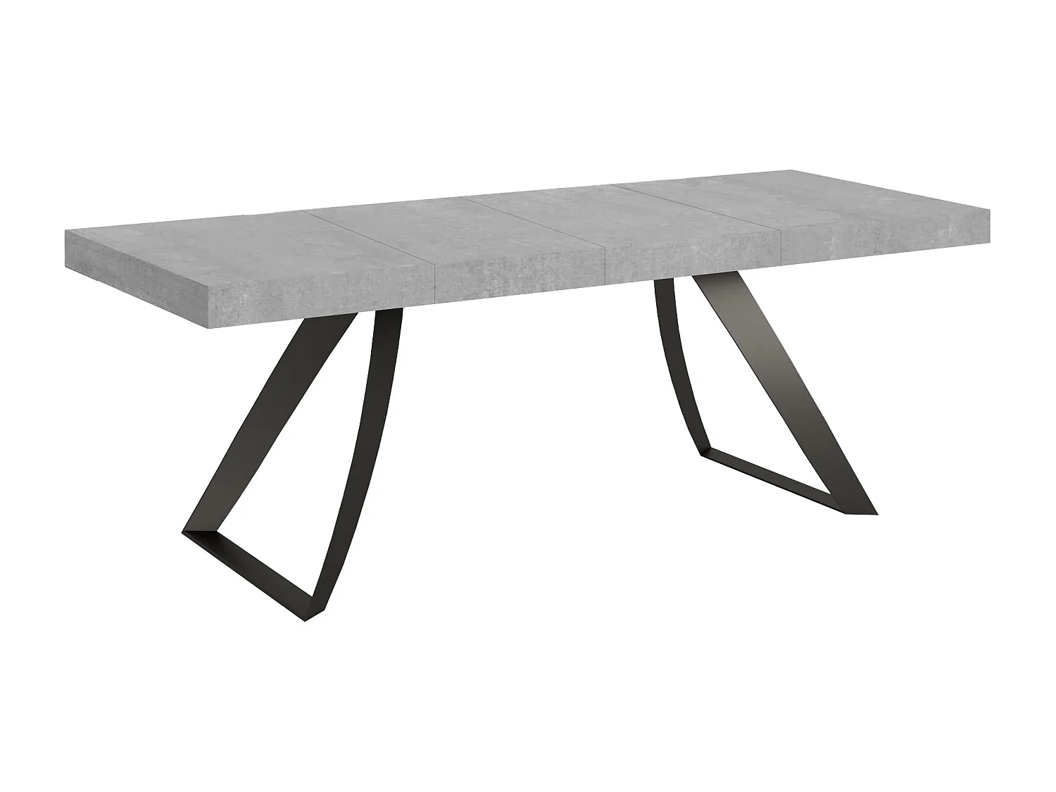 Table extensible 90x180/284 cm Proxy Premium Gris Béton cadre Anthracite