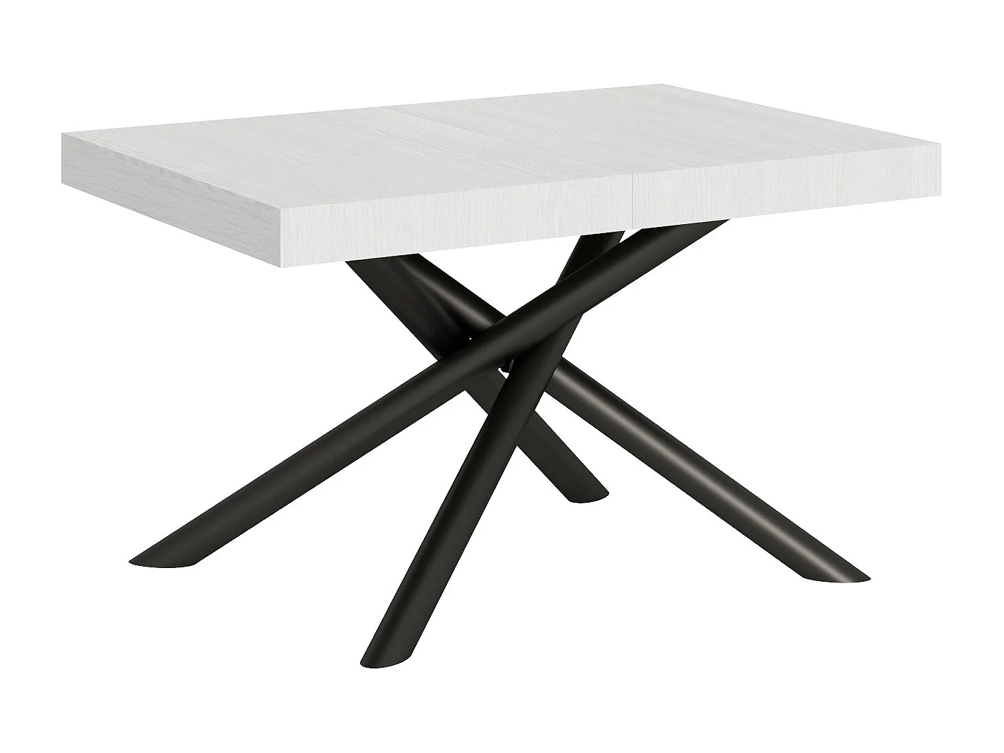 Table extensible 90x140/244 cm Famas Frêne Blanc cadre Anthracite
