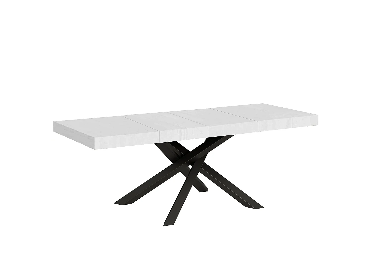 Uitschuifbare tafel 180/284x90 cm Volantis Premium eiken wit met antraciete poten