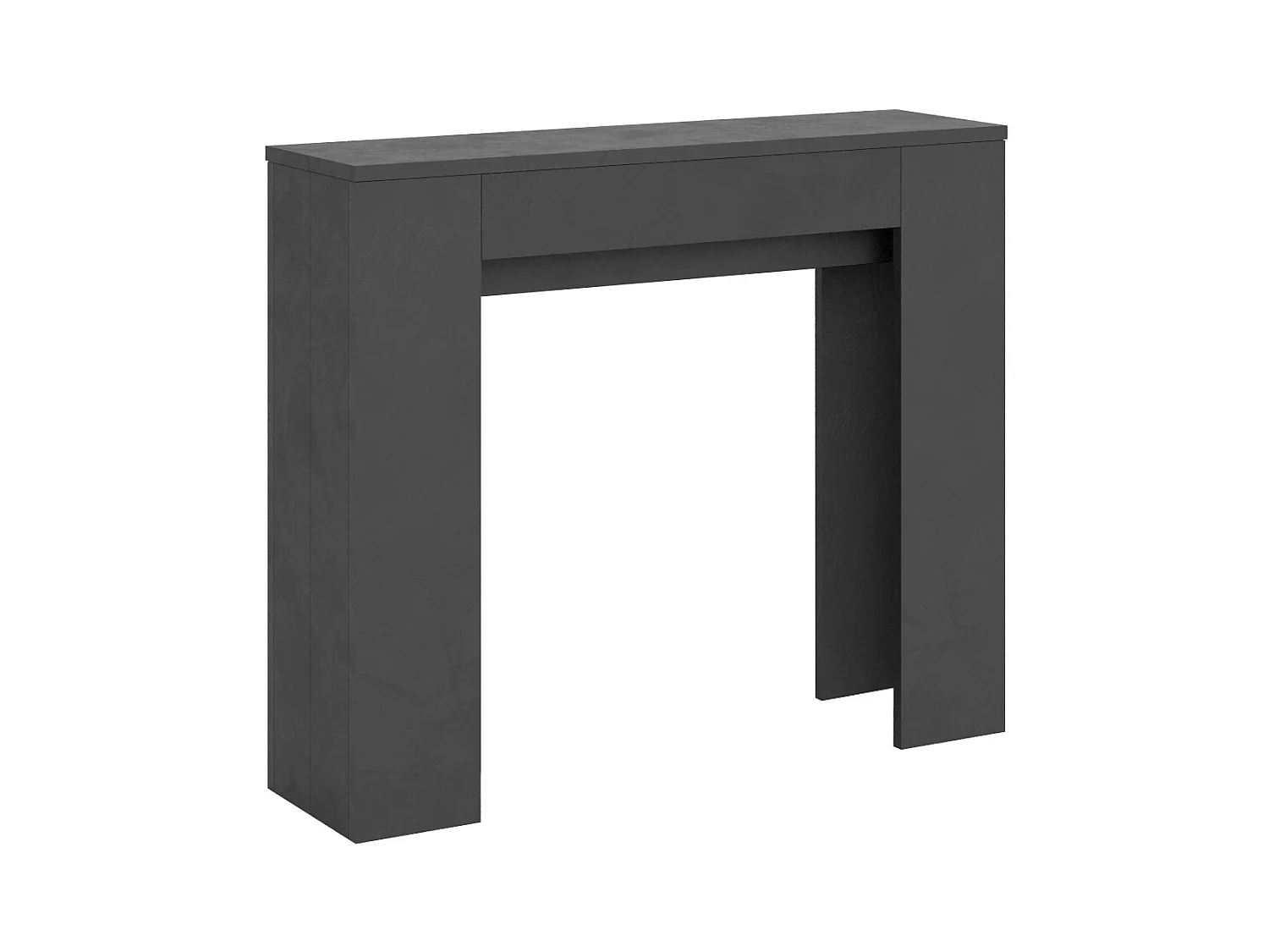 Consola pequeña Kilaz extensible de madera 90x25/181 cm-Color Gris antracita