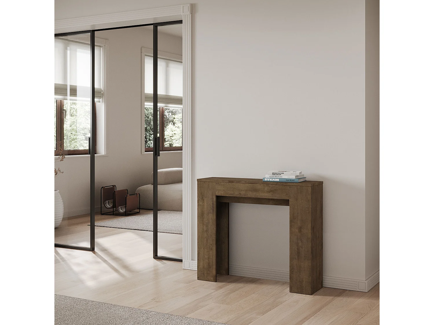 Ausziehbare Konsole 90x25/181 cm Slick Walnut