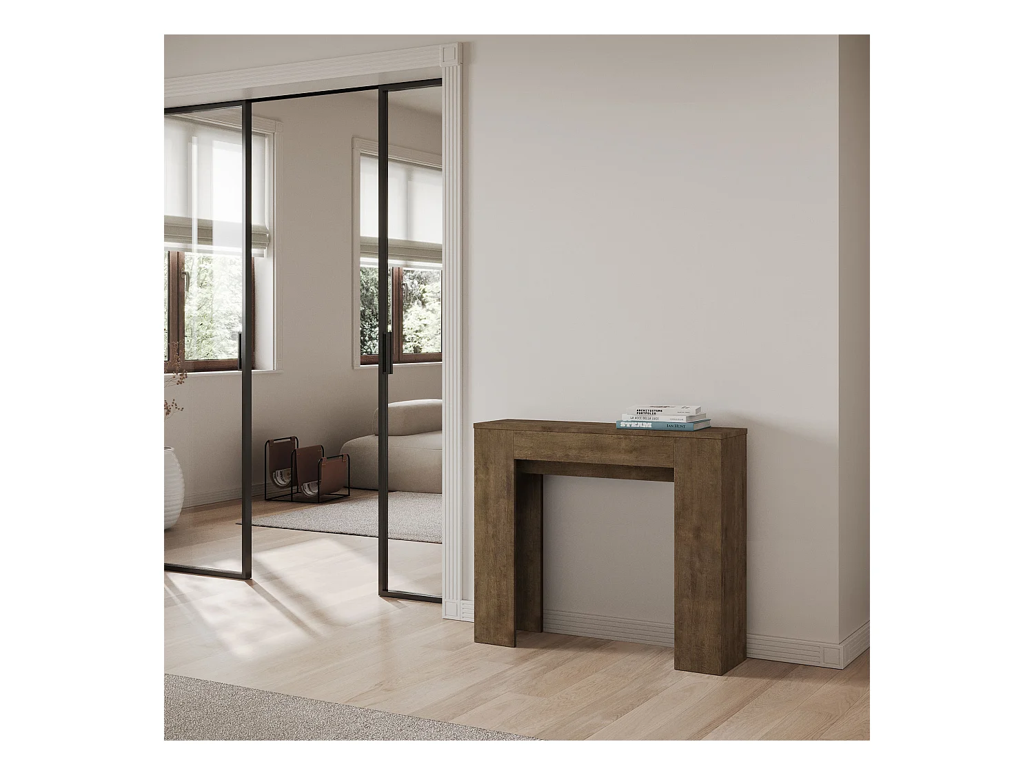 Console Extensible 90x25/181cm Slick Noyer