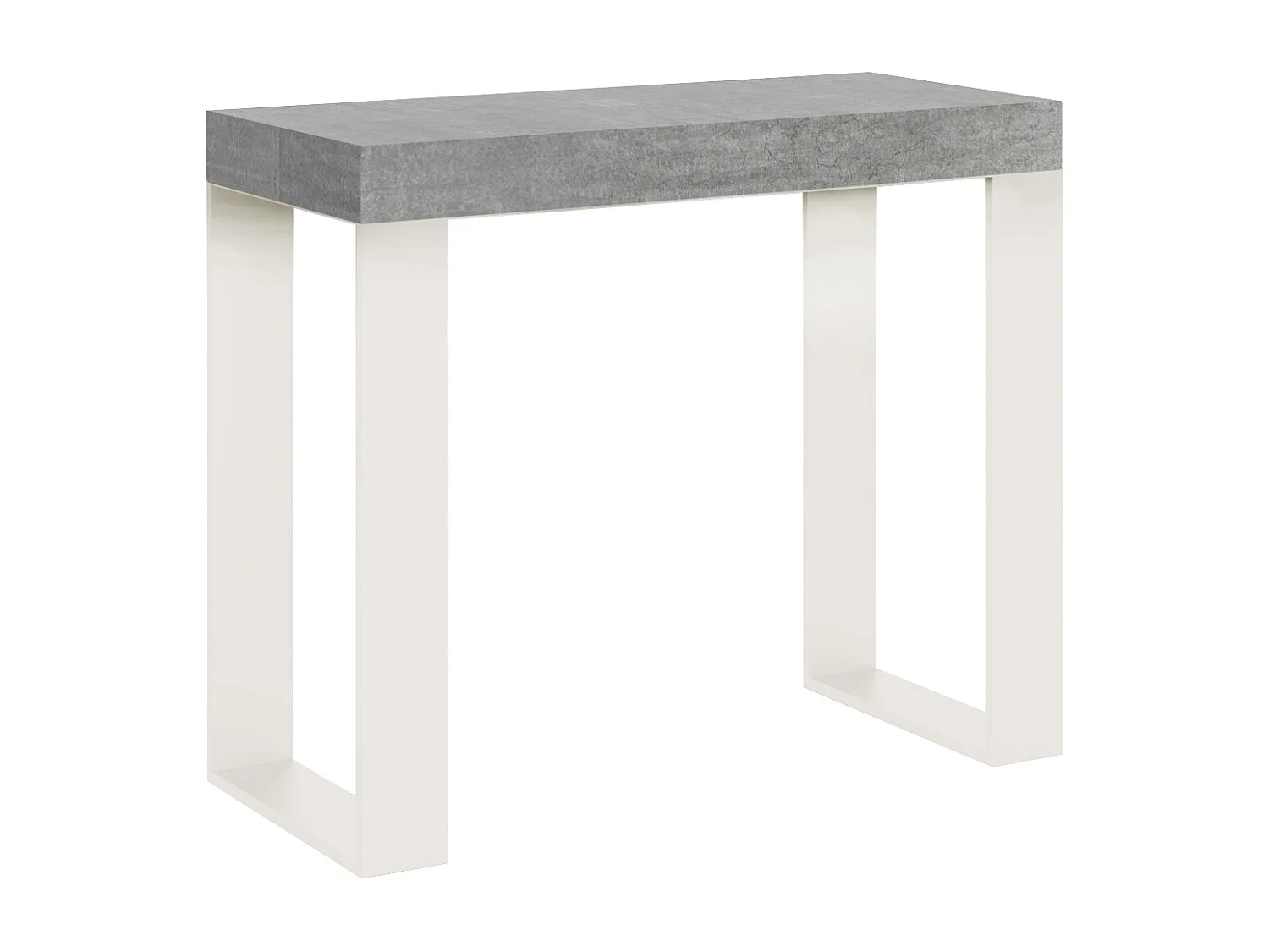 Ausziehbarer Konsolentisch 90x40/196 cm Tecno Small Nussbaum mit weißem Eisenrahmen