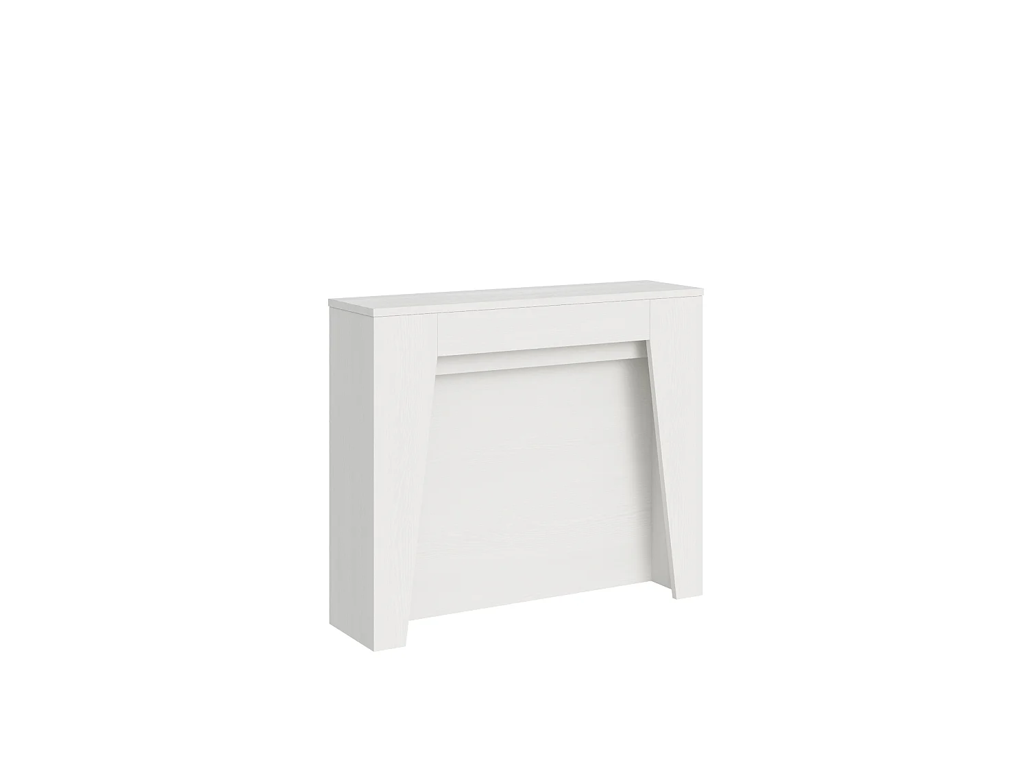 Console Extensible 90x25/211 cm Anea frêne blanc rallonges internes