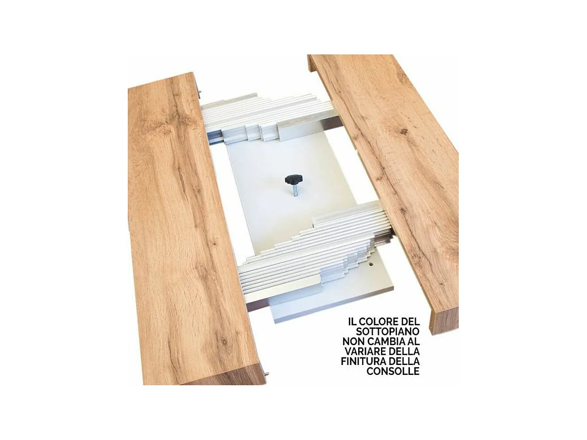 Console extensible pin massif teinté foncé et pieds métal anthracite 14 personnes 40 à 300cm Cali