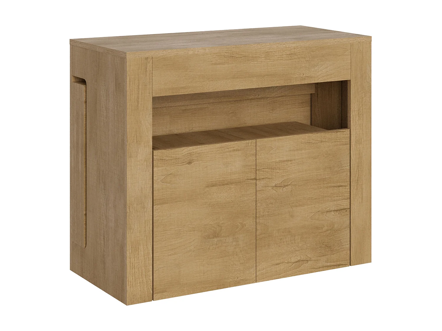 Ausziehbare Konsole 90x42/302 cm Evolve Quercia Natura mit unterer Bank