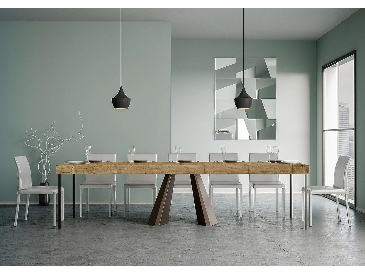 Mesa de console extensível 90x40/290 cm Diamante Premium Stained Fir Bear frame