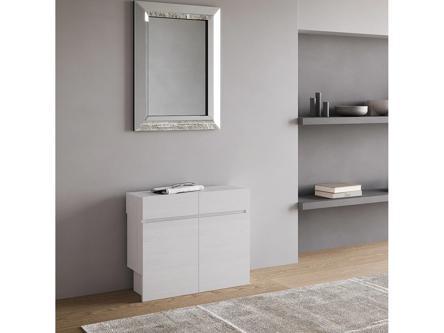 Ławki dolne i górne rozkładane 72x26/300 cm Evolve White Ash