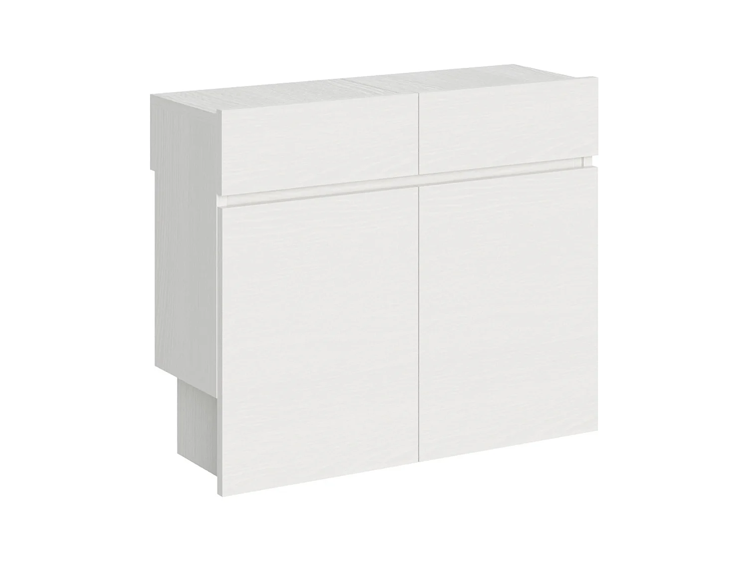 Banco Kalius de madera con ruedas extensible hasta 300 cm - Juego de 2-Color Blanco