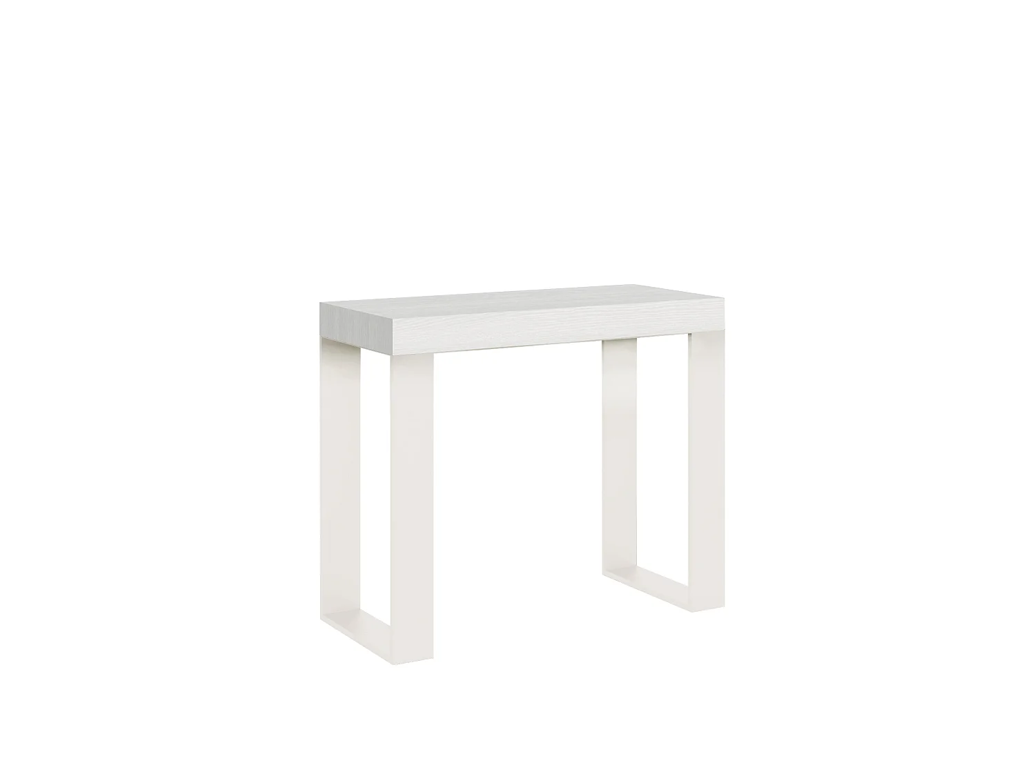 Console Extensible 90x40/196 cm Tecno Small frêne blanc pieds blancs