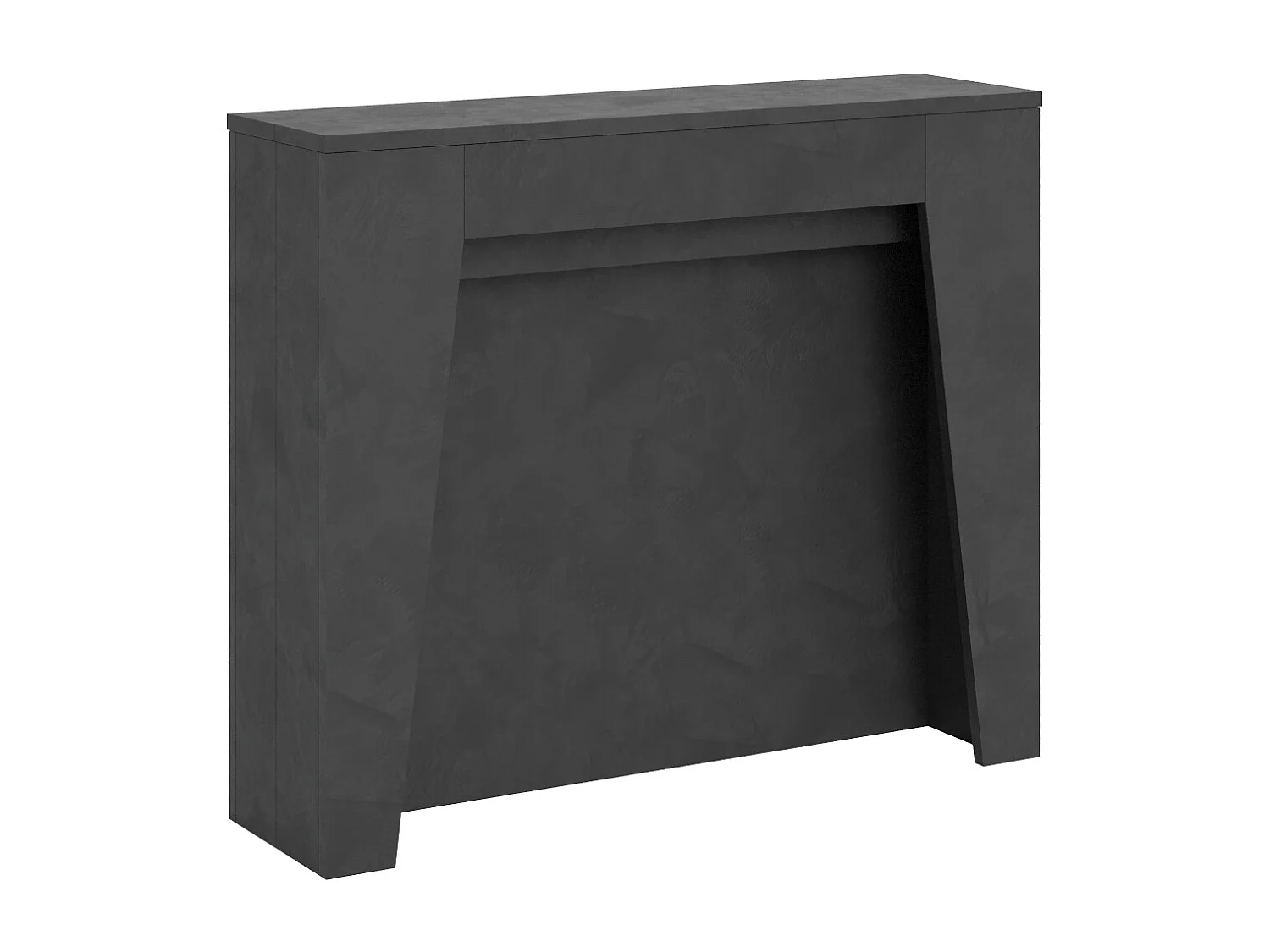 Console Extensible 90x25/211 cm Anea anthracite spatulé rallonges internes