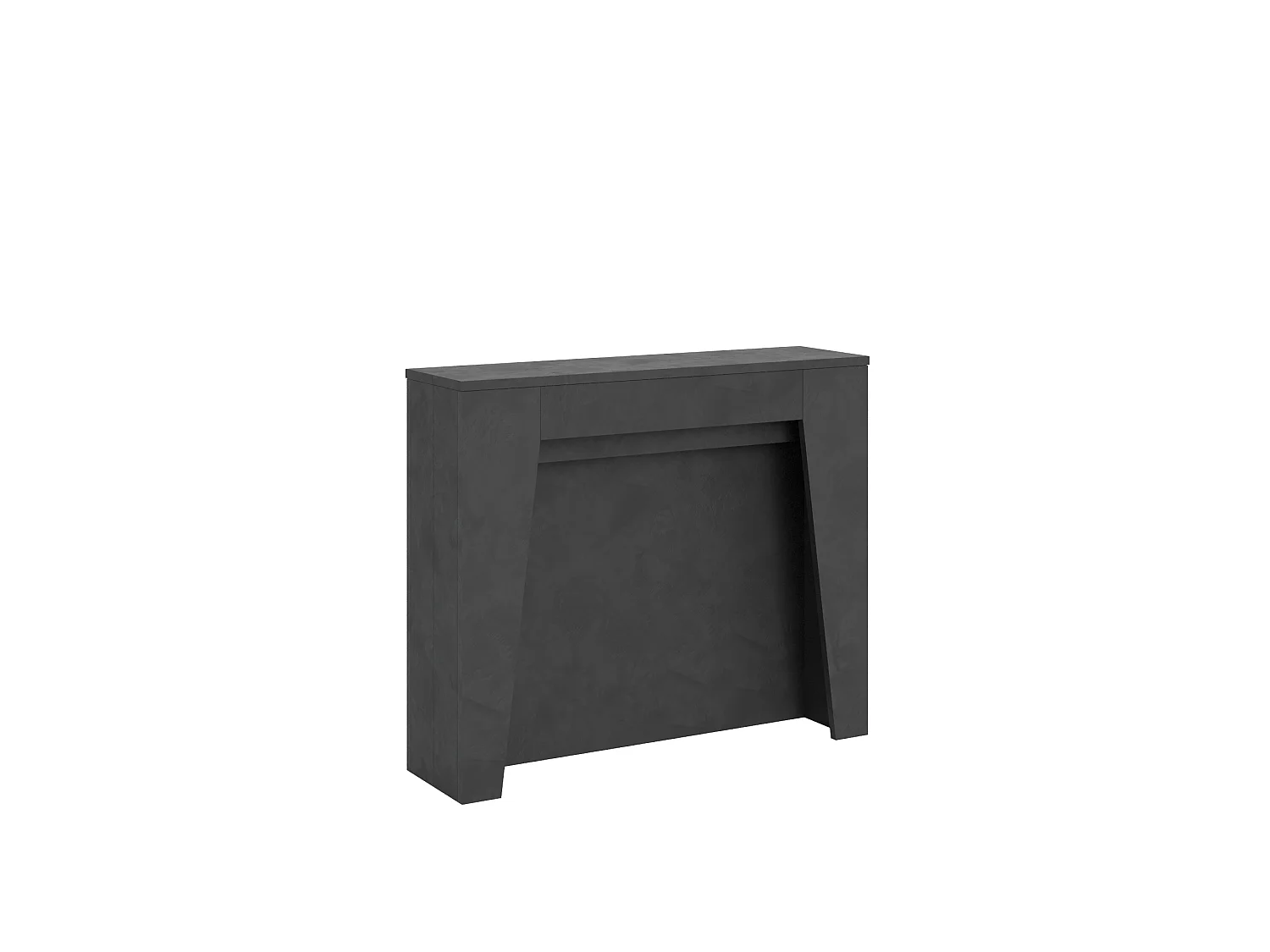 Console Extensible 90x25/211 cm Anea anthracite spatulé rallonges internes