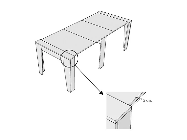 Ausziehbare Konsole 90x25/211 cm Anea Noce
