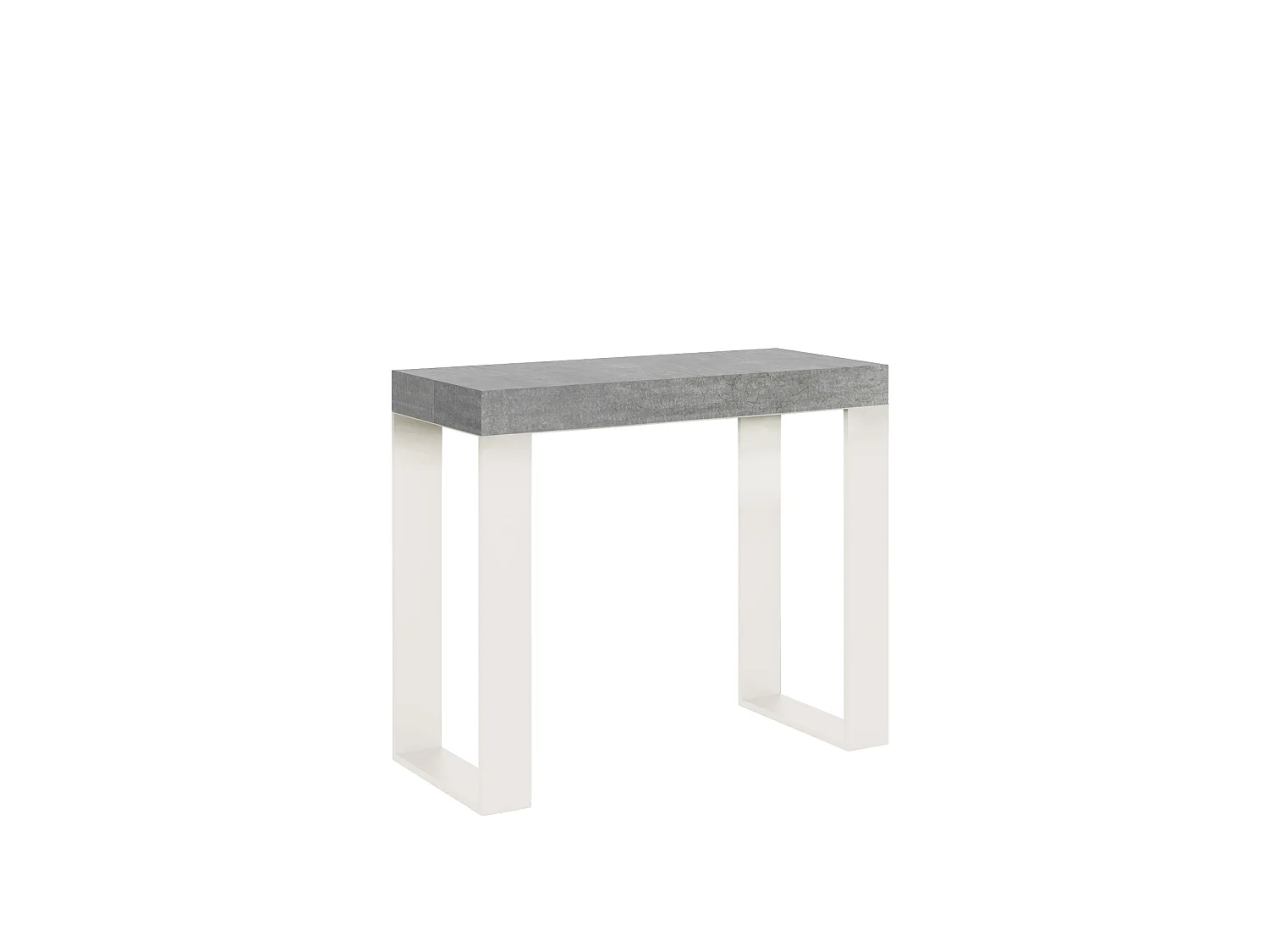 Udtrækkeligt konsolbord 90x40/300 cm Tecno Cemento hvidt stel