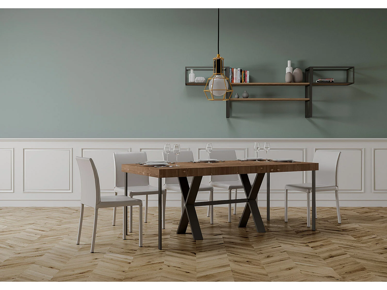 Konsola rozkładana 90x40/190 cm Xenia Small Premium barwiona jodła antracytowa struktura