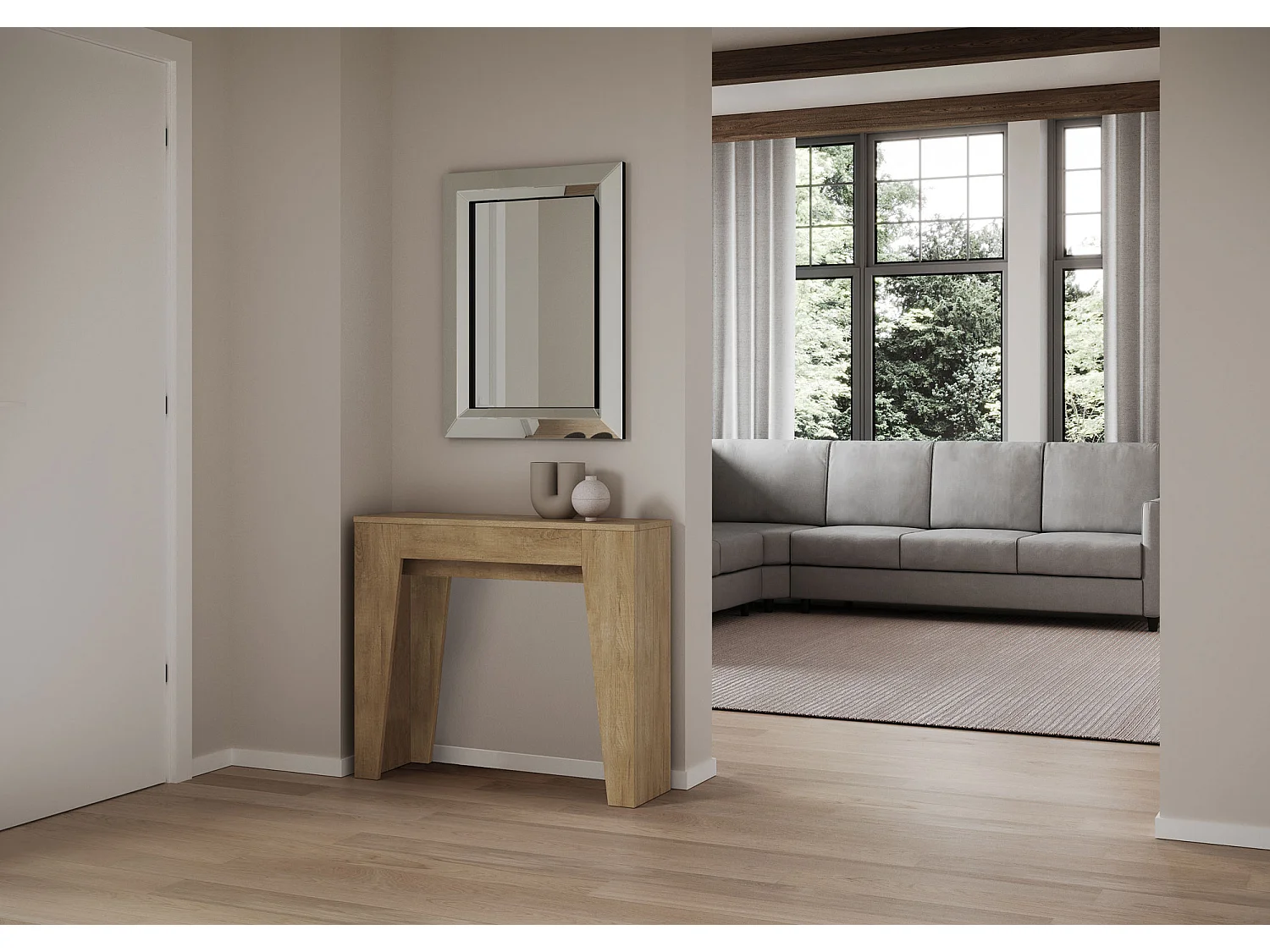 Console Extensible 90x25/181 cm Narrow chêne nature