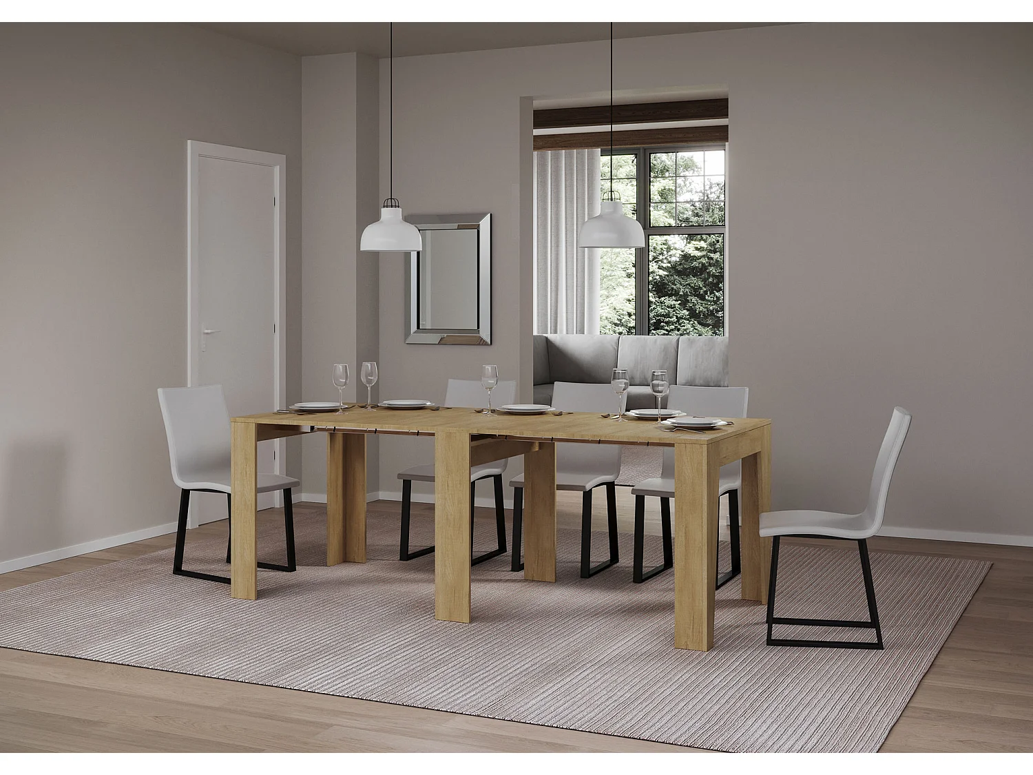 Console Extensible 90x25/181 cm Narrow chêne nature