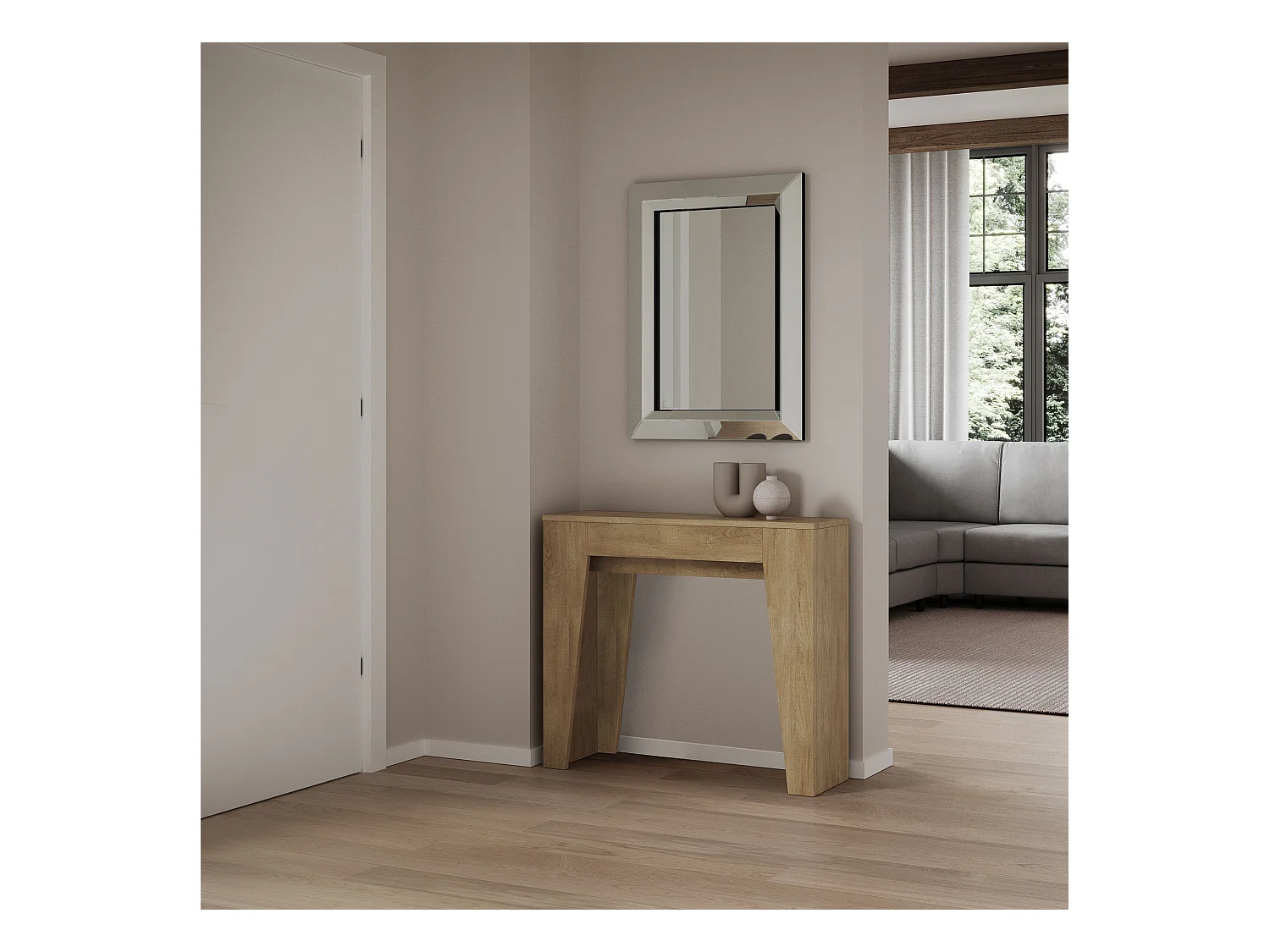 Console Extensible 90x25/181cm Narrow Chêne Nature