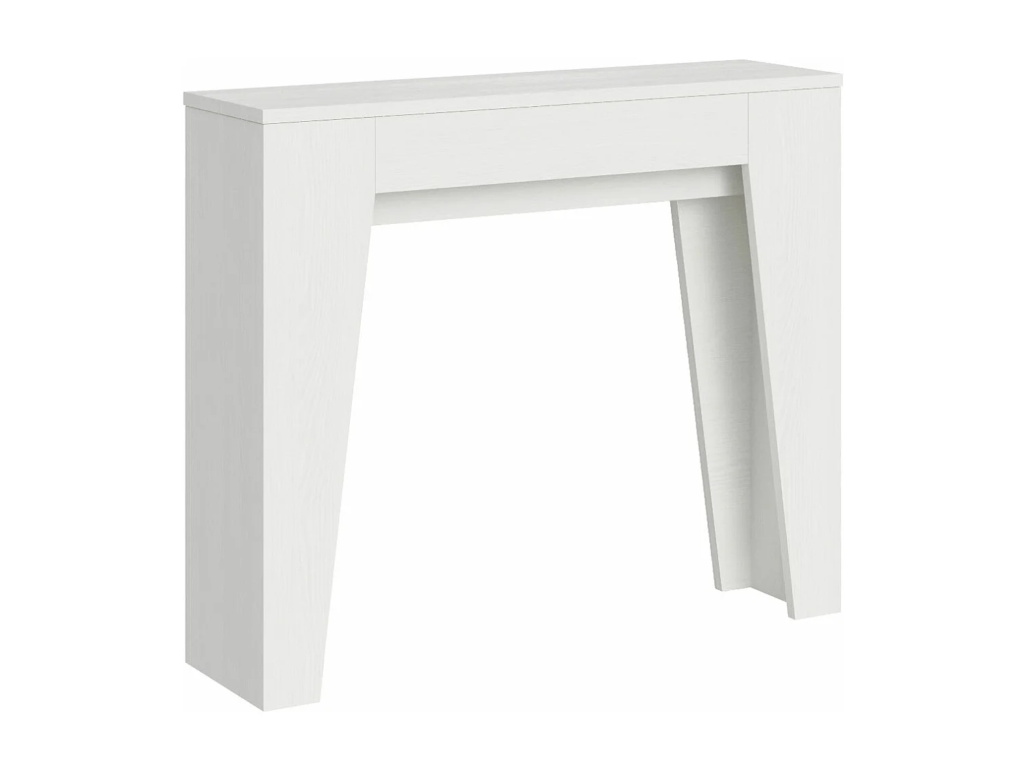 Consola extensível 90x25/181 cm Estreita Branca Cinza