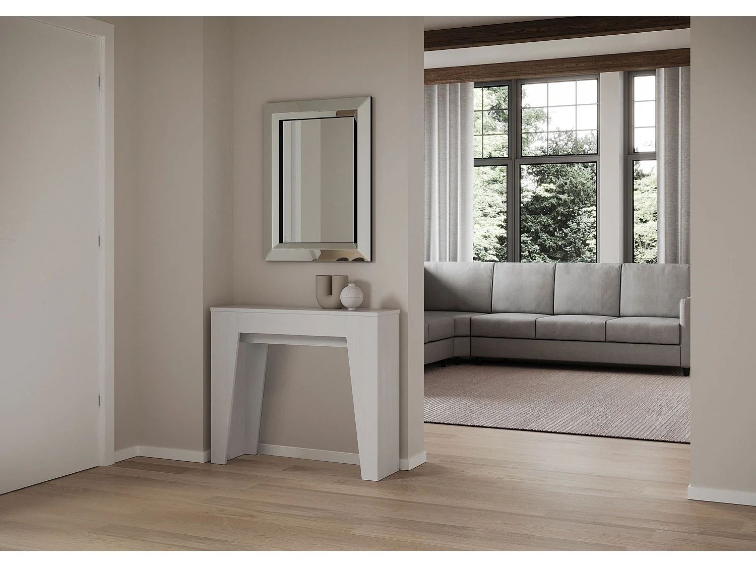 Console Extensible 90x25/181 cm Narrow frêne blanc